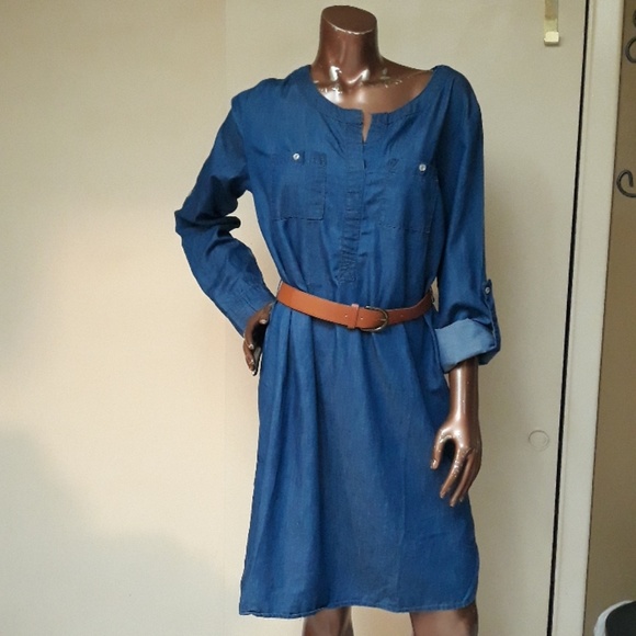 blue jean shirt dress